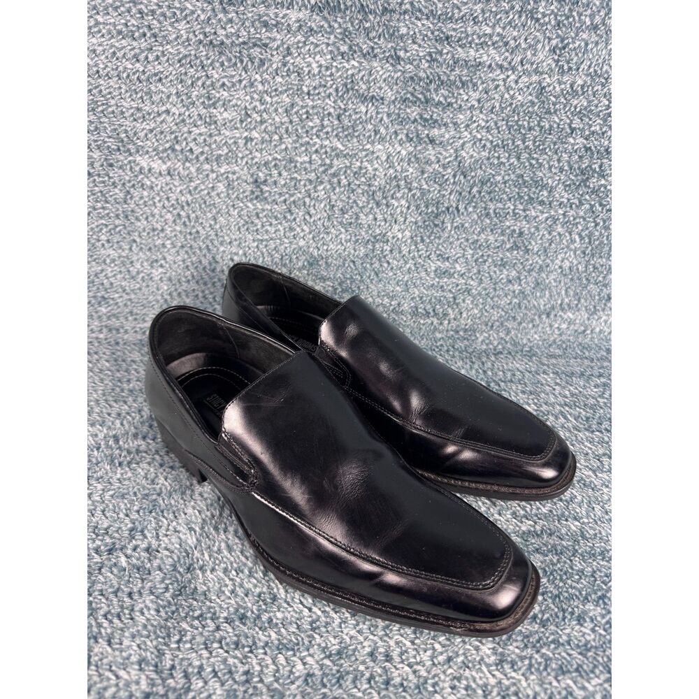 Stacy Adams Men’s Black Slip On Dress Shoes Size 9.5 Square Toe Leather Loafers